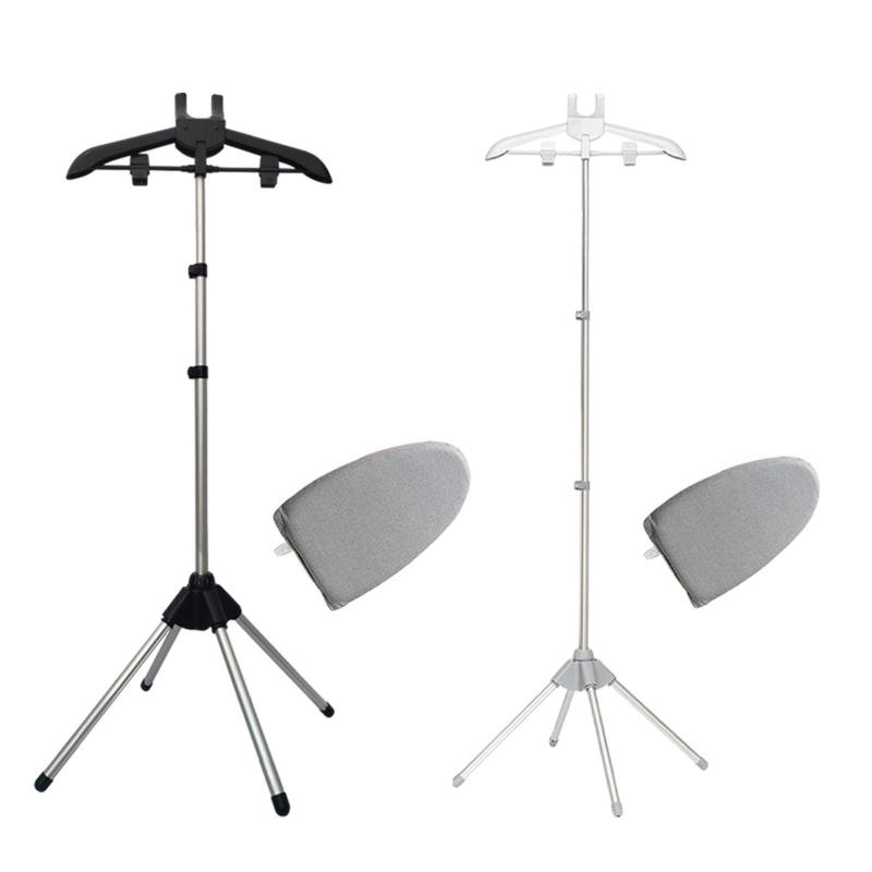 ハンドヘルド 衣類スチーマー ラック パンツハンガー アイロン手袋付き 調節可能なアルミ合金製スチームアイロンスタンド オーバーコート用