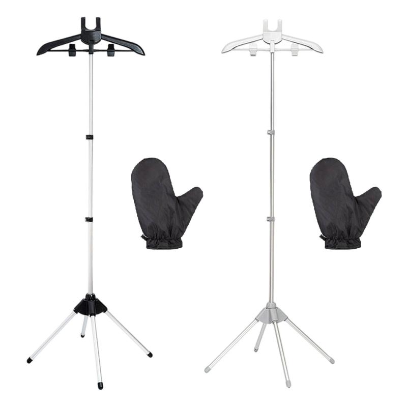 アイロンマシンブラケット スチームアイロンスタンド 組み立て簡単アクセサリー 伸縮式メタルポータブ..