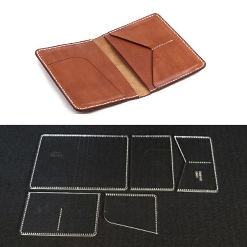 5枚入り カードホルダーケース アクリルレザークラフト テンプレートパターン カードポーチ作り