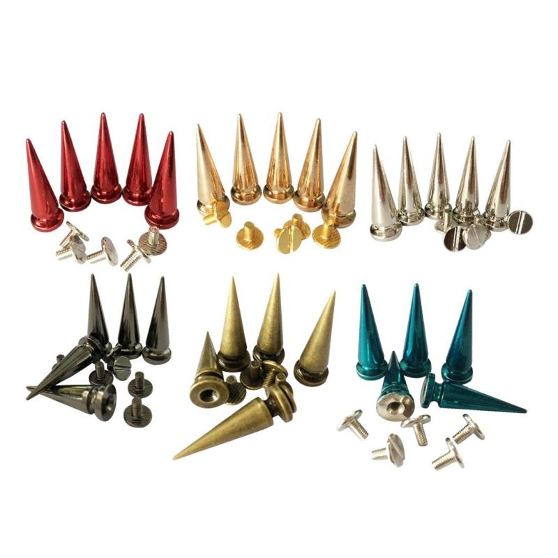 10個 銅 コーン スクリュータッド レザー リベット