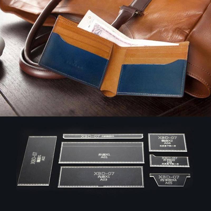 7ピース/個クリア財布ショートテンプレート