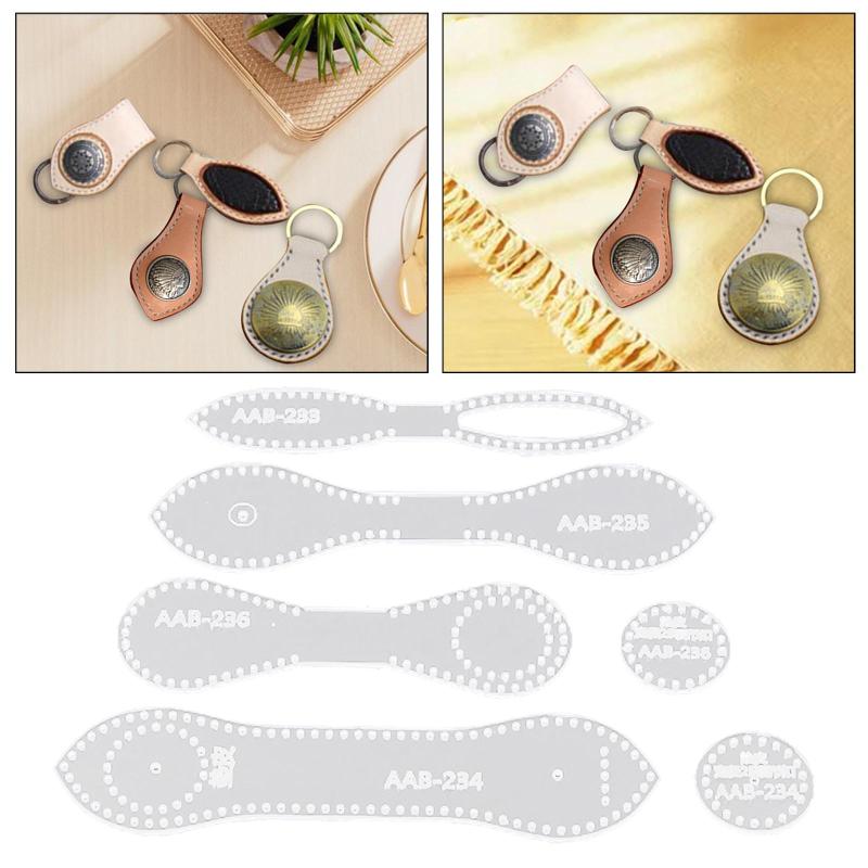 4個のアクリルキーホルダーテンプレート実用的な縫い針レザーパターンプロジェクト