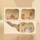 木製ハムスターハウス.のぞき見小屋.ケージアクセサリー.ハムスター.スナネズミ.マウス.チンチラ用の探検おもちゃ