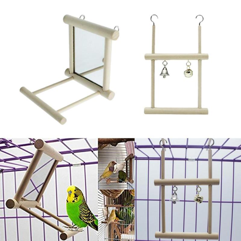 2個セット.ミラーングパーチで遊ぶ鳥かごのオウムのケージのおもちゃ