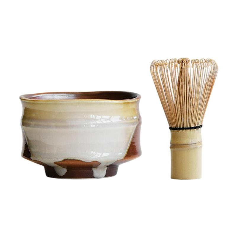 陶器製 抹茶碗 素朴な茶碗 抹茶ミキシングボウル 手作り 初心者向け 和風 準備 家族へのギフト