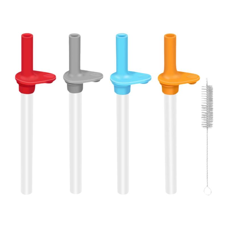 旅行用バイトバルブ付き交換用ストローアクセサリー 4本