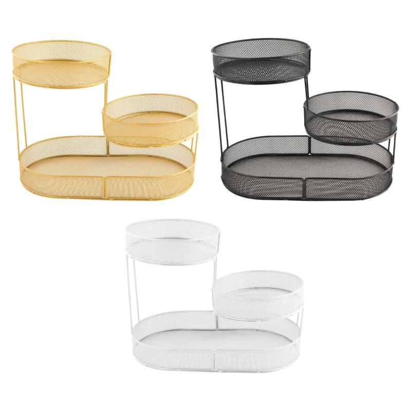 3段フルーツバスケットカップケーキスタンドカウンタートップメタルビュッフェサービングトレイフルーツスタンド家族の結婚式キッチンイベント誕生日用