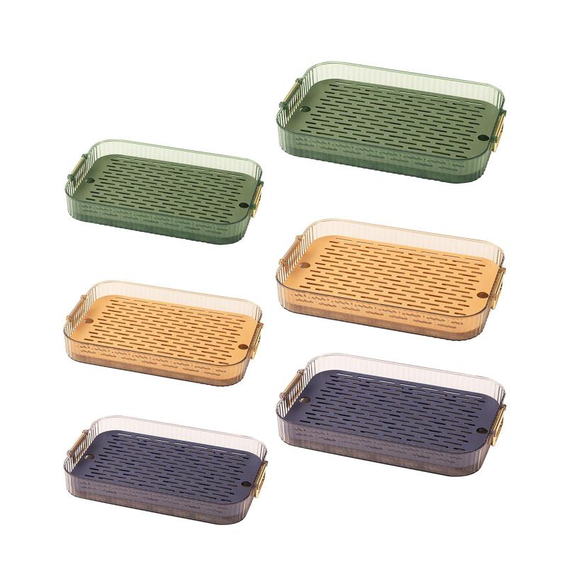 装飾サービングトレイ 水切りトレイ 朝食トレイ 高級スタイル 食器乾燥ラック 収納トレイ ドレッシング..