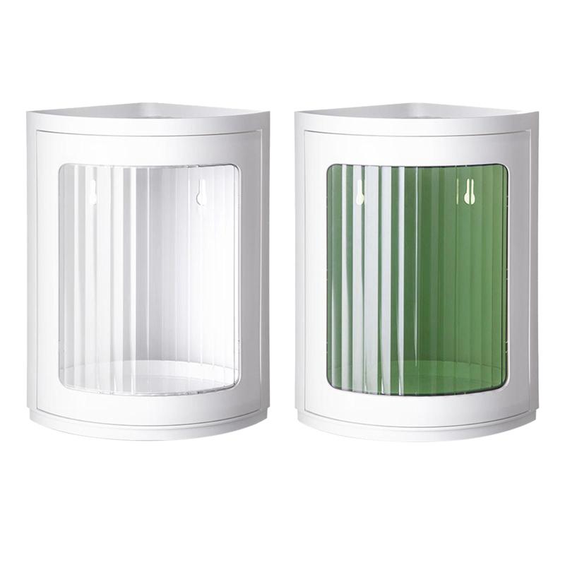 バスルームカウンターオーガナイザー化粧品収納ラック360度回転三角棚バニティトレイ香水口紅寝室ドレ..