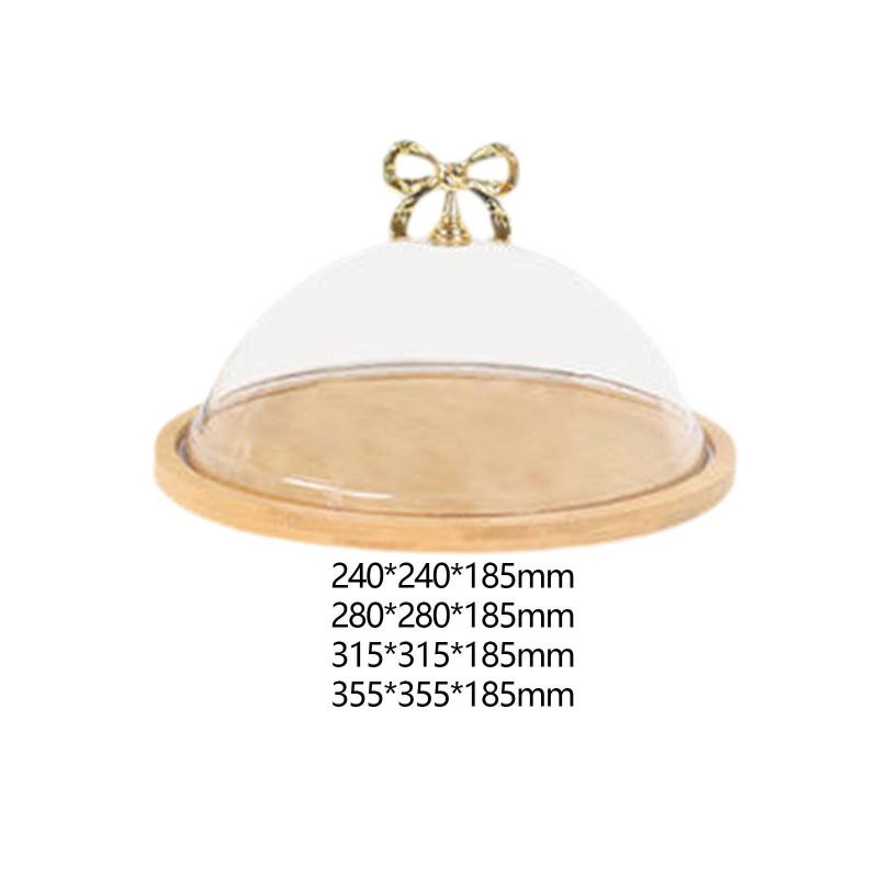 透明ドーム付きケーキスタンド 多機能サービングプラッター パン収納 ケーキディスプレイプレートホル..