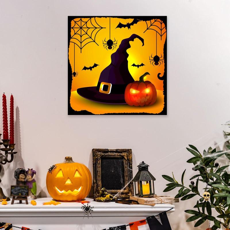 ハロウィンかぼちゃのクモの巣柄ウォールステッカー DIY アート 壁画 キッチン用