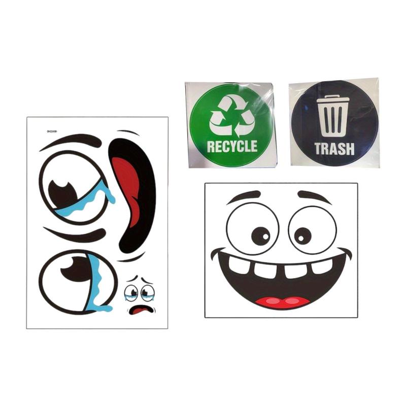 ゴミ箱ステッカー サイン&リサイクルステッカー 4枚