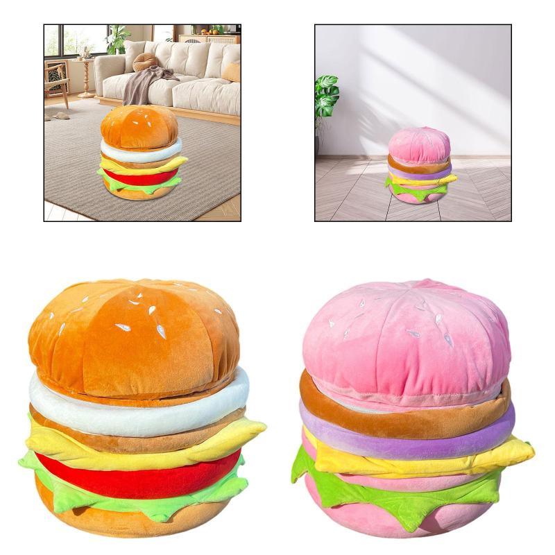 ハンバーガーの形をしたスツールシューズ交換スツールの装飾コンパクトなユニークなかわいい装飾.寝室..