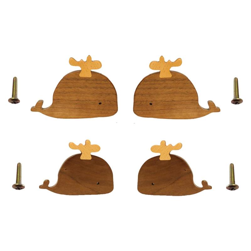 クローゼット保育園用ワードローブ食器棚の子供用部ネジ型のかわいいドアノブ木製のクジラ型のかわいい..