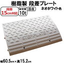 【送料無料 セット】国産 樹脂製段差プレート ステッププレート ネオホワイト 段差15cm用 幅60cm 2個セット 120cm対応 耐荷重10t 駐車場・車庫の段差解消!段差解消スロープ 屋外用 玄関 車いす 介護 SPW 15-60×2