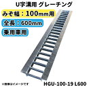 グレーチング U字溝用 溝蓋 みぞ幅100mm用 (乗用車) 長さ600mm 【代引き・日祝配達・時間指定不可】側溝 溝ふた 溝蓋 溝 蓋 ふた 駐車場 ガレージ 〈grating:グレーチング〉 HGU-100-19 L600 その1