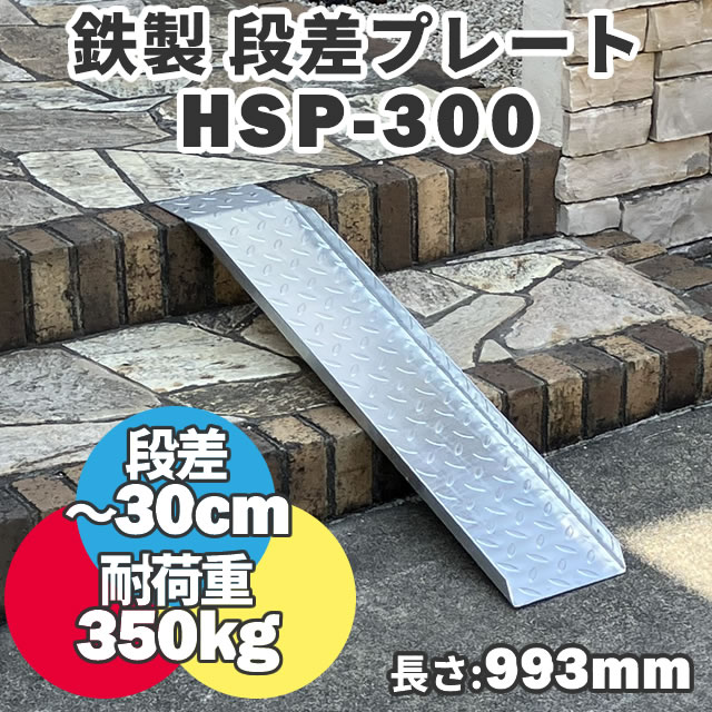 ＜2枚セット＞鉄製 段差解消スロープ 30cmまでの段差用 HSP-300×2 (長さ993mm 幅180mm 耐荷重350kg ス..