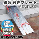 鉄製 段差解消スロープ　連結可能タイプ　HSP-R-300W　単品 (長さ993mm 幅300mm 耐荷重350kg適用段差目安 200～300mm) 段差プレート 屋外用 鉄 鉄板 縞鋼板 電動自転車 自転車 バイク 単車 原付 介護 車いす 介助 福祉用具