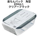 イノマタ化学 楽ちんパック 角型850ml ブラック 保存容器 プラスチック製密閉容器