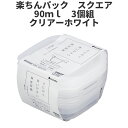 イノマタ化学 楽ちんパック スクエア90ml 3個組 ホワイト 保存容器 プラスチック製密閉容器