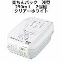 イノマタ化学　楽ちんパック 浅型290ml　2個組　ホワイト保存容器 プラスチック製密閉容器