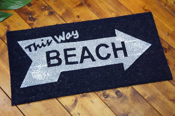 This Way BEACH →　ココマット(玄関マット)☆おしゃれ ハワイアン雑貨 ハワイ雑貨 アメリカン雑貨 アメリカ雑貨 インテリア 西海岸 コースタルリビング カリフォルニアスタイル サーフスタイル