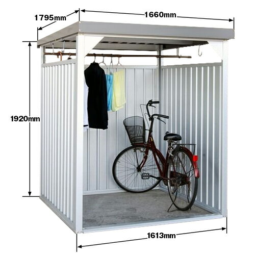 ダイマツ 多目的万能物置 DM-7L 幅1660×高さ1920×奥行1795mm サイクルハウス パネルロングタイプ / サイクルポート 休憩所 喫煙所 喫煙ブース 屋外国内生産！自転車置き場,物干し台,物置 【代引・時間指定・日,祝着指定不可】storage shed