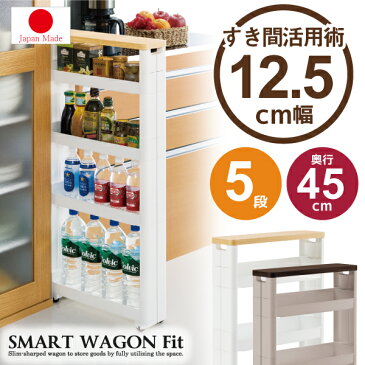 隙間収納 15cm ラック/スマートワゴンFit WT45-5段 F2541/【ポイント 倍】