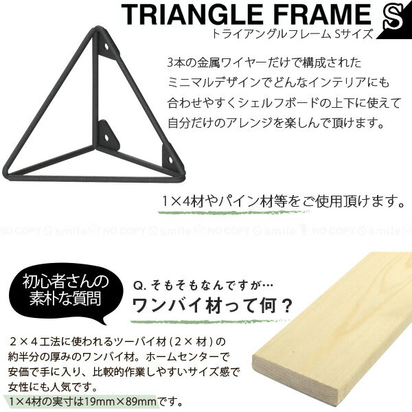 トライアングルフレーム S [2個セット]/ ラブリコ LABRICO 1×4 ワンバイ材 パイン材 DIY 棚 ラック パーツ 角材 簡単