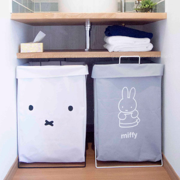 miffy 折り畳めるランドリーバスケット 横型 /【送料無料】dick bruna ディック・ブルーナ ディックブルーナ miffy ミッフィ ミッフィー かわいい ランドリーバスケット 洗濯カゴ 大容量 防水 折畳 折り畳める 小物入れ 収納 ダストBOX ダストボックス ゴミ箱のサムネイル
