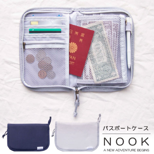 NOOK パスポートケース / 【ポスト投函送料無料】 / ノック パスポート 小銭 コイン お札 お金 カード ペン ペンホルダー チケット 二つ折り ポーチ ケース 旅行 トラベル 仕切り ファスナー …