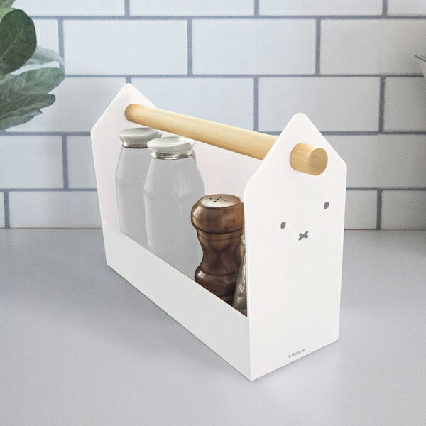 miffy ハウスボックス/ ミッフィ ミッフィー 調味料 小物 くすり リモコン ラック バスケット 持ち手付き ホワイト 収納 シンプル かわいいのサムネイル