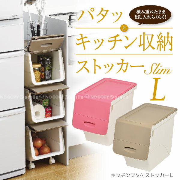 すきま 収納 / キッチンフタ付ストッカー スリムL/【ポイント 倍】