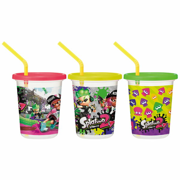 【在庫処分】スプラトゥーン ストロー付きコップ / ストロー付 タンブラー 320ml 3...