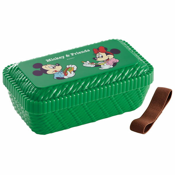 【在庫処分】ディズニー 弁当箱 1段 / ラタンバスケット風 ふわっと ランチボックス 580ml Mickey&Friends ピクニック ミッキーマウスのサムネイル