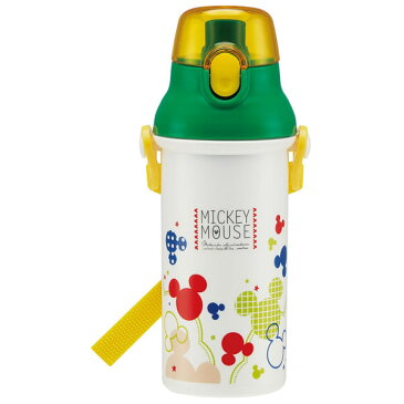 子供用 水筒 / 食洗機対応 直飲み プラワンタッチボトル 480ml Mickey カラフルポップ ミッキーマウス /【ポイント 倍】