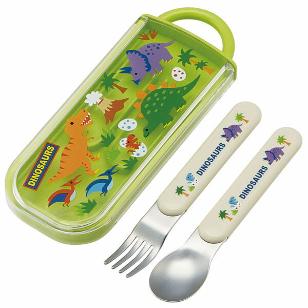 【在庫処分】食洗機対応 スライド式 スプーン フォーク コンビセット ディノサウルス DINOSAURS /のサムネイル