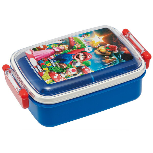 抗菌 食洗機対応 ふわっとフタ タイト ランチボックス 450ml マリオムービー【コンパクト便】/ 任天堂 nintendo スーパーマリオ ルイージ 映画 マリオ ムービー 銀イオン ふんわり 子供用 弁当箱 電子レンジ対応 仕切り付き 遠足 幼稚園 保育園 日本製 スケーターのサムネイル