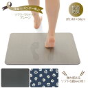 珪藻土入り ソフトバスマット 40×60cm / 珪藻土パウダー 珪藻土 バスマット 足もとマット 割れない 洗える 水洗い 柔らかい ソフトタイプ 滑らない アスベスト不使用 脱衣所 速乾 吸水 コンパクト おしゃれ