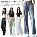 【送料無料】タッ タック入り ガウチョパンツ 体型カバー ゆったり ボトムス パンツ ロングパンツ 薄手 速乾 冷感 涼感 涼しい 夏 レディース