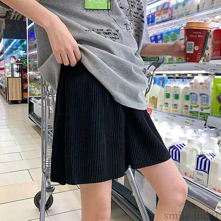 【送料無料】夏 アジャスター付き ショートパンツ 半ズボン ハーフパンツ 産前 産後 マタニティパンツ 2枚セット 接触冷感 ゆったり 妊婦服
