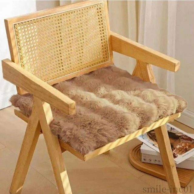 【送料無料】畳用 椅子用 座り心地いい 座布団 45*45cm 無地 チェアパッド シートクッション もこもこ クッション ふわふわ フェイクファー