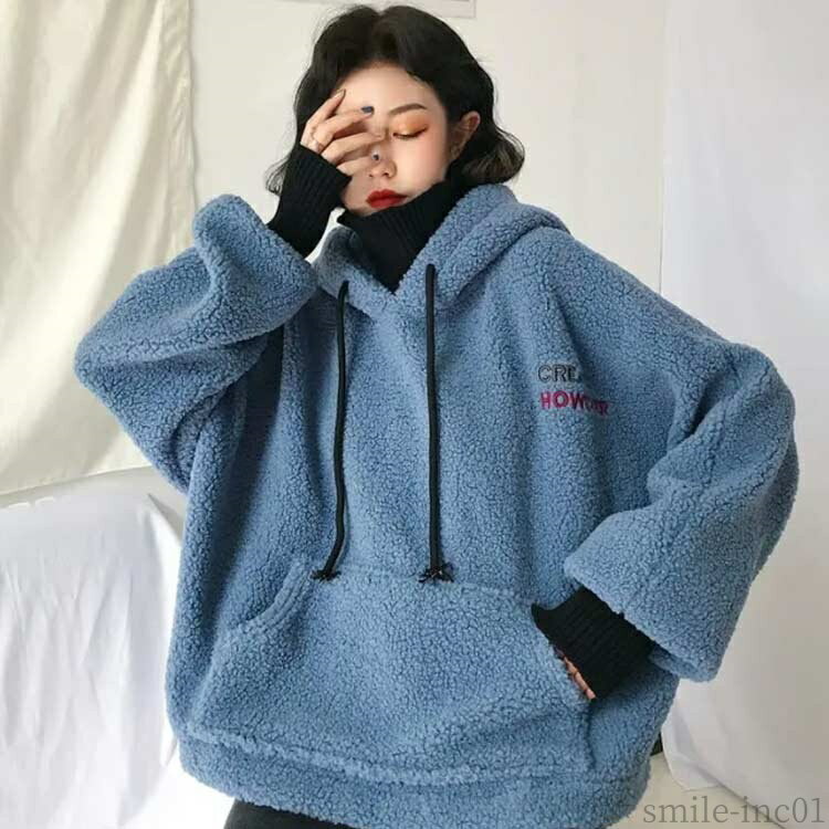 【送料無料】レディースパーカー ボアブルゾン 冬 秋 無地 コート パーカー ボア フードパーカー 大きいサイズ 長袖 レディース ボアパーカー