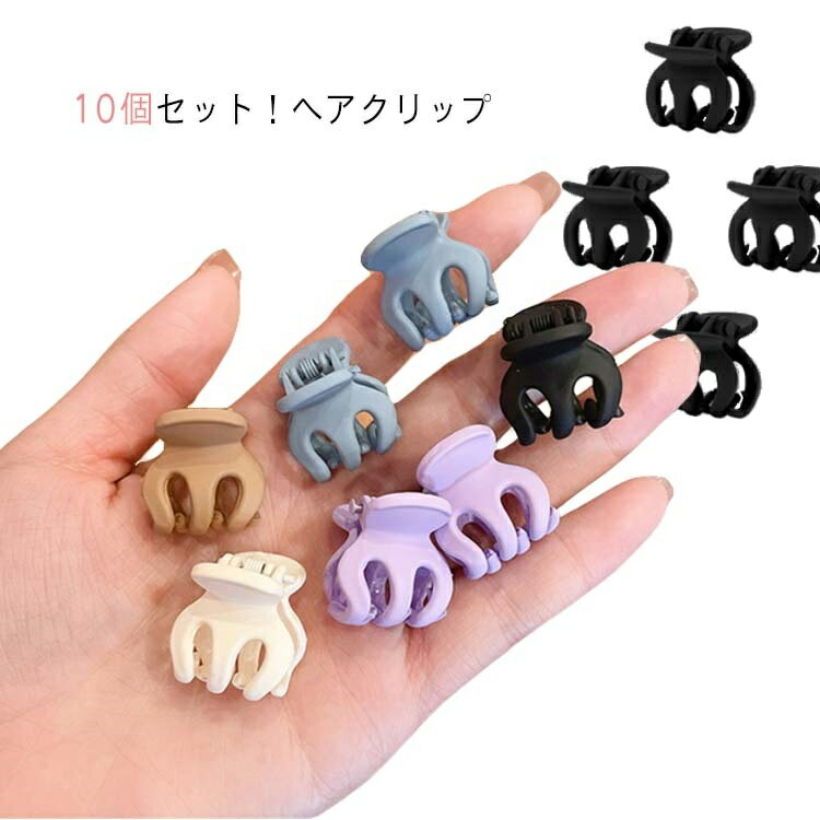 【送料無料】大人 エレガント シンプル 艶消し マット しっかり留まる 10個セット ヘアクリップ 40代 レディース