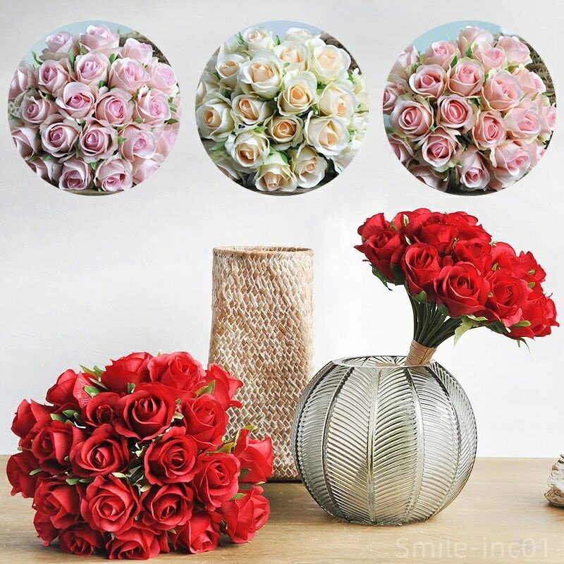 【送料無料】ウエディングブーケ バラ バラだけの クラッチブーケ 定番 ブートニア 結婚式 造花 ウェディング用 アレンジメント