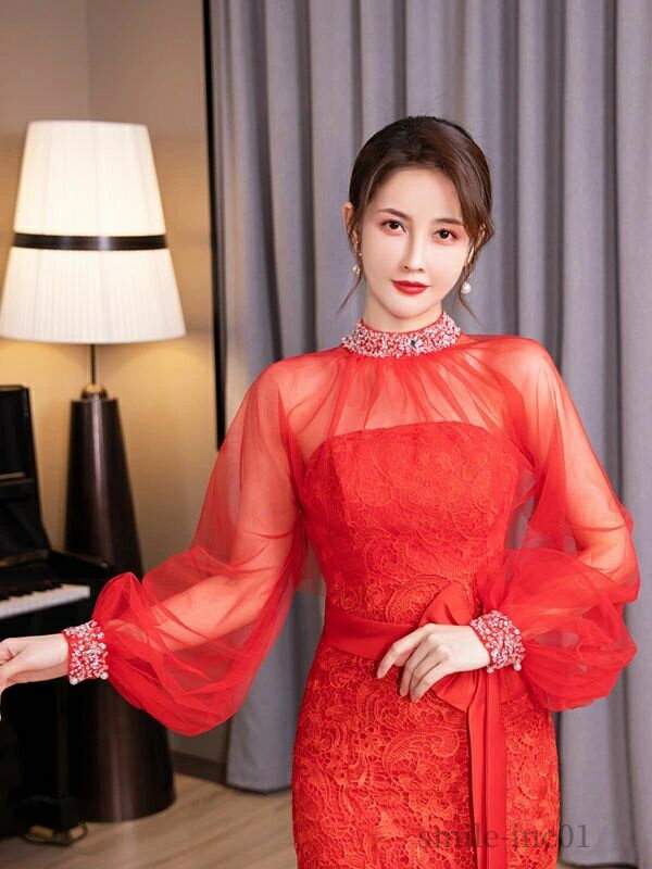 【送料無料】ウエディングボレロ レッド オフホワイト ウェディングボレロ ウェディングショール チュ..