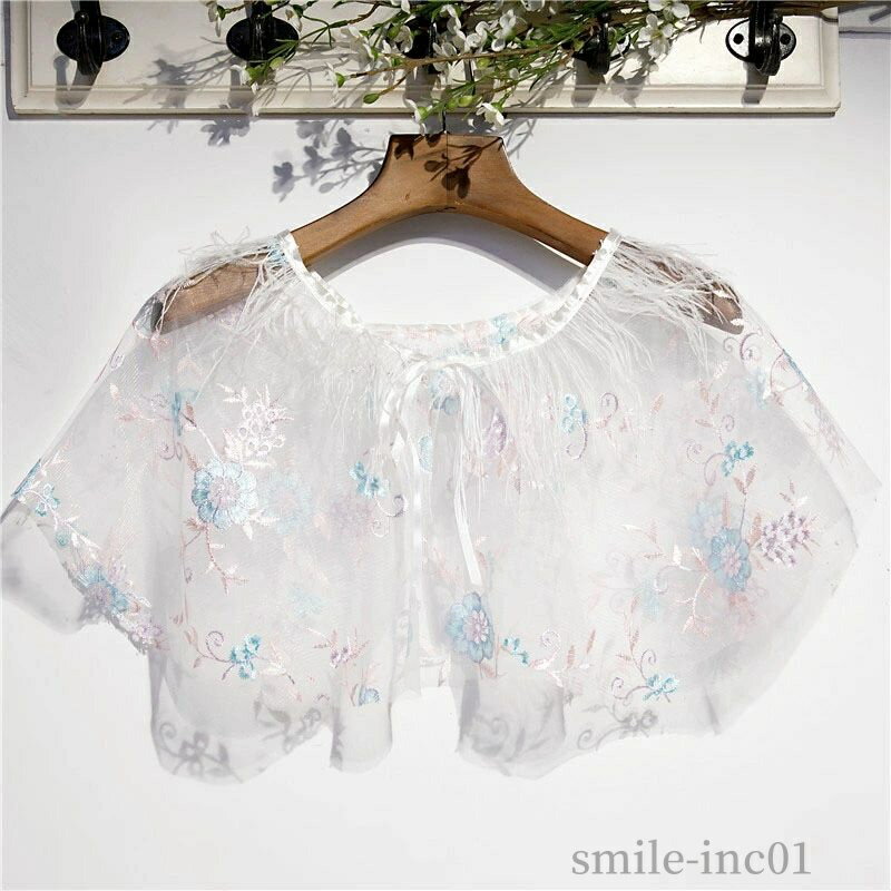 【送料無料】ウェディングケープ ウエディングケープ ウエディングショール オフホワイト 花柄 ケープ ..