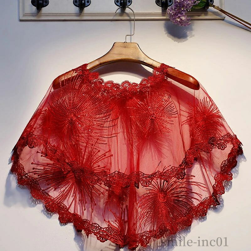 【送料無料】ウエディングショール ウェディングケープ ウェディングショール レッド ケープ ブライダ..