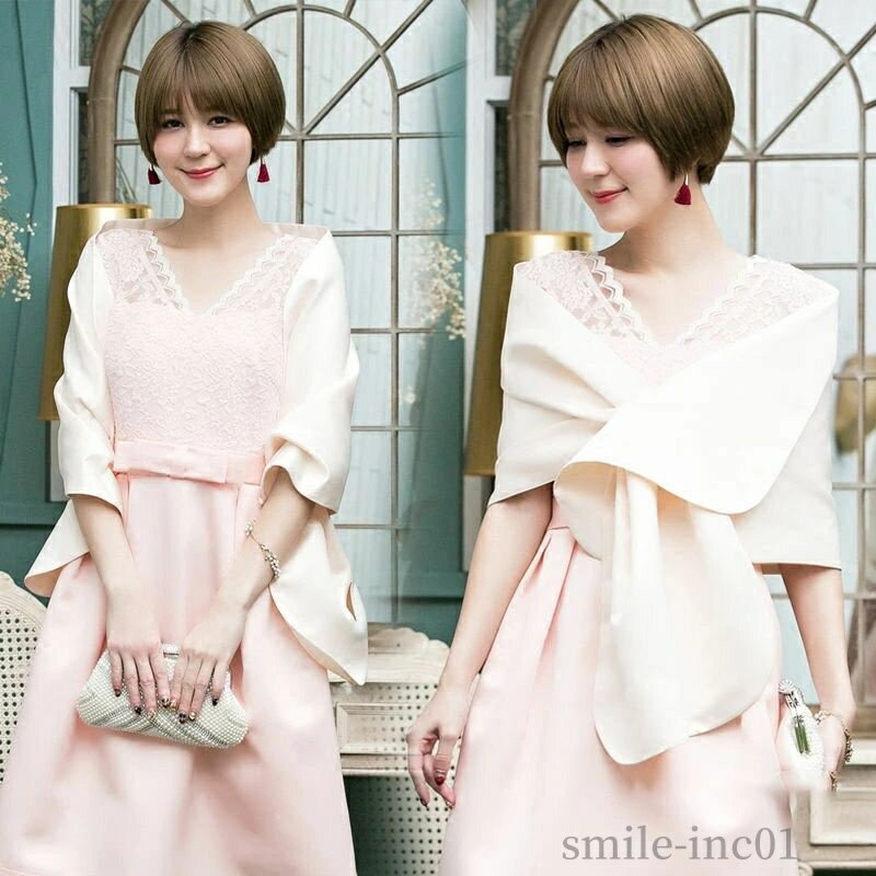 【送料無料】ウエディングショール ピンク 人気 花嫁 ブライダルケープ 安い ボレロ 結婚式 ブライダル..