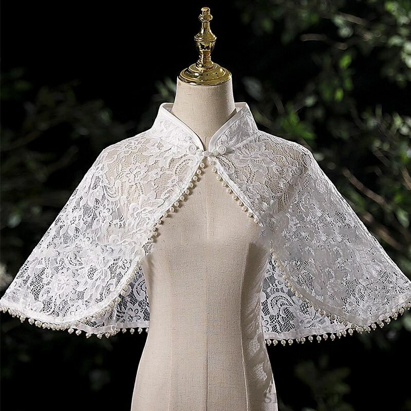 【送料無料】ウエディングショール 花嫁 ドレスケープ 肩掛け 可愛い エレガント レースケープ 前撮り ..